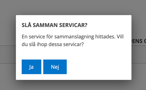 Slå samman servicar