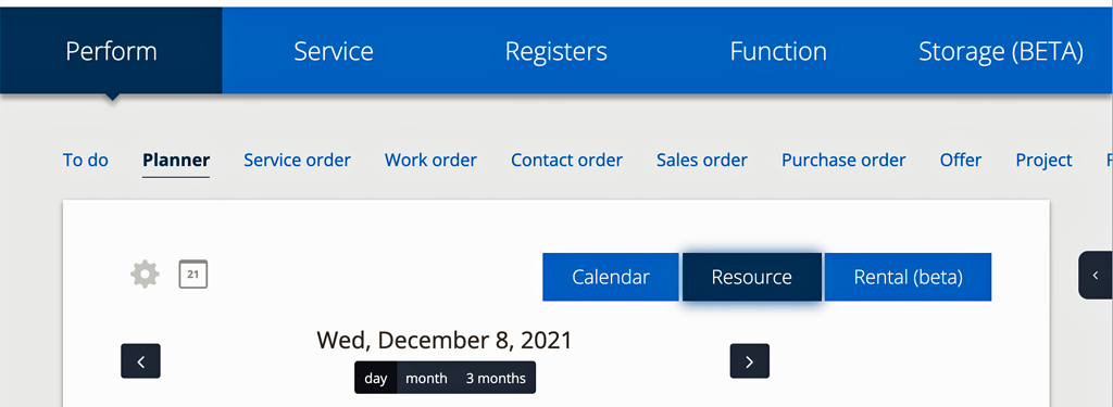Here you will see that some fields in the menus are dark blue. This shows where you are in the system.